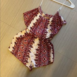 Billabong Red Floral Romper